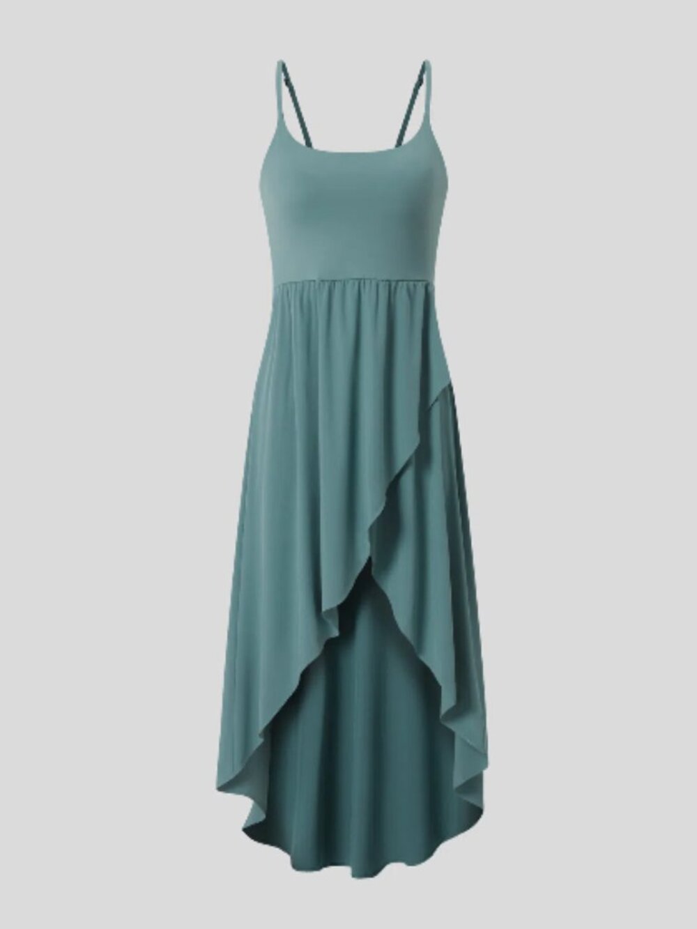 HALARA NWT Breezeful High Low Flowy Midi Quick Dry Dress Stone Blue Size Large